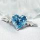 Heart Lab Diamond Jewelry Lab Created Blue Diamond Ring VS2-VVS1