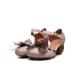 S488 New Sweet Flower Leather Mid-Heel Women'S Shoes Round Toe Comfortable And Convenient Buckle Sandals Wholesale