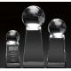 3d laser global crystal achievement award/crystal globe award with crystal rectangle base