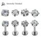 Surgical Steel Prong Set Zircon Ear Helix Tragus Lip Stud Cartilage Earring Labret Monroe Ring Body Jewelry Retainer