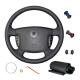 Genuine Leather Custom Steering Wheel Cover Carbon Fiber for Ssangyong Actyon Kyron