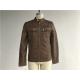 Tan Color Mens PU Jacket / Biker Coat With Metal Zip Through XS-XXL TW76239