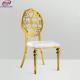 Floral Pattern Back Gold Stainless Steel Chair For Hotel Banquet Wedding