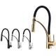 Gold Nickel Flexible Kitchen Sink Mixer Faucet with Single Handle Brass Construction