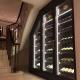 Black Metal Wine Cabinet Against The Wall Glass Door Bar Cabinet