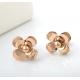 Camellia Shape Flower Design Earring Rose Stainless Steel Jewelry Earrings Gold Earrings Fashion Jewelry Set
