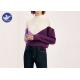 Mock Neck Half Cardigan Knitted Womens Knit Pullover Sweater Contrast Color