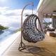 Stylish Hanging Chair Swing with Iron Cradle and Rattan Bird Nest Design Photo Color
