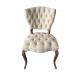 French style button tufted oak wood frame antique design vintage furniture dining chair