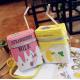 Summer new shoulder bag diagonal female milk box shape straw embroidery female small square package