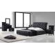 Black Italian Leather Bed With Diamomds / Italian Super King Size Bed