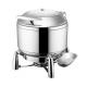 Buffet Ware Stainless Steel Cookwares Roung Soup Warmer With Glass Window / Lid 10Ltr