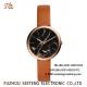 wholesale  Pu watch Round dial alloy case  quartz watch  delicate fashion watch concise style dark brown pu strap