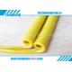 Glossy Yellow Polyurethane PUR Coated High Flex Customized Curly Cable
