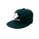 Customized Dark Green Hip Hop Snapback Hats Flat Brim 100% Cotton