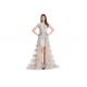High Low Design Tulle Fabric Ladies Evening Dresses Sweep Train Style