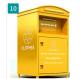 Yellow Donation Padlock Recycling Storage Bin 2mm Thickness