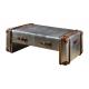 Aluminium Sheet Side Coffee Table 4 Drawers Plywood Frame Strong Canvas