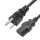 Pse Power Cord Japan 3 Pin Plug to IEC 320 C13 125V AC Power Cable Set Molding PVC 1.8M Black JET VCTF Cable
