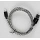 1 Foot Usb C Data Transfer Cable Nylon Braided Charging Grey Color Durable
