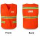 Red Color PPE Hi Vis Safety Vest Polyester Fabric Safety Reflective Vest