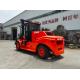 Customized Orange Red Hydraulic Transmission Heavy Load Forklift With Front Or Rear Wheel Steering