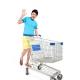 Metal Supermarket Shopping Trolley , Supermarket Grocery Shopping Cart
