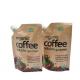 Standing Up Custom Size Printing 100G Aluminum Lined Coffee Juice Drink Pouch With Spout Packaging