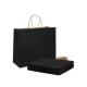 Large Capacity Black Boutique Gift Kraft Paper Shopping Bags Flexo Printing