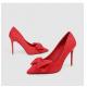 ZM014 New Fashion Sweet Stiletto Super High Heel Shallow Mouth Pointed Suede Bow Women'S Single Shoes