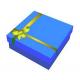 OEM Design Blue Color Gift Box Packaging With Silk Ribbon Bow Tie