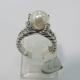 (R-03) DY CABLE PEARL RING With Crystal