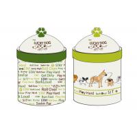 Decaled Pet Ceramic Treat Jar With Silicone Seal Strong Dolomite Stoneware