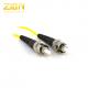 Singlemode 9 / 125 μm ST to ST Simplex Fiber Optic Patch Cord in Yellow PVC Jacket