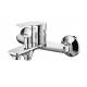 Chrome Brass Bath Shower Faucet Surface-Mounted Single Lever
