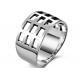 Europe retro silver rings exaggerated grid