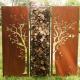 High Style Matte Corten Steel Panel Tree Pattern Perforated Metal Fence