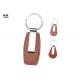 Brown Personalized Leather Key Fob , Zinc Alloy Body Leather Engraved Keychain