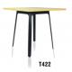 America style solid wood square dining table with steel leg