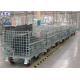 Stackable Steel Wire Mesh Pallet Containers Collapsible Cage With Wheels