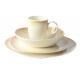 Beige Color Stoneware Tableware Sets 16pcs Organic Shape Dishwasher / Microwave Safe