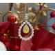 Lab Created Colored Yellow Diamond Pendant Necklace Pear Cut 0.33ct VS