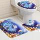 Three Piece Bathroom Mat Toilet Carpet Set 3D Dolphin Printed