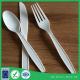 white color corn starch biodegradable disposable dinner knife, spoon, fork