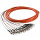 ST/UPC Multimode Fiber Optic Pigtail 62.5/125 Colourful 12 Cores Bundle