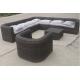 9 piece -L shaped backyard causual wicker rattan sofa set with club chair -16097