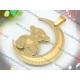 Low MOQ cute gold bear scarf stainless steel cross pendants 2220225-51 with factory price