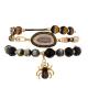 Multi Layer Halloween Holiday Stretchy Bracelet Set With Spider And Zircon Charm