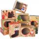 Santa Snowman Christmas Cookie Boxes , Doughnut Gift Boxes With Clear Window