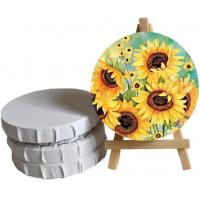 Round Stretched Canvas Boards For Painting , Custom Stretched Canvases Matte Finish